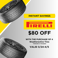 Instant Savings! - $80 Off (4) Pirelli Weatheractive Tires